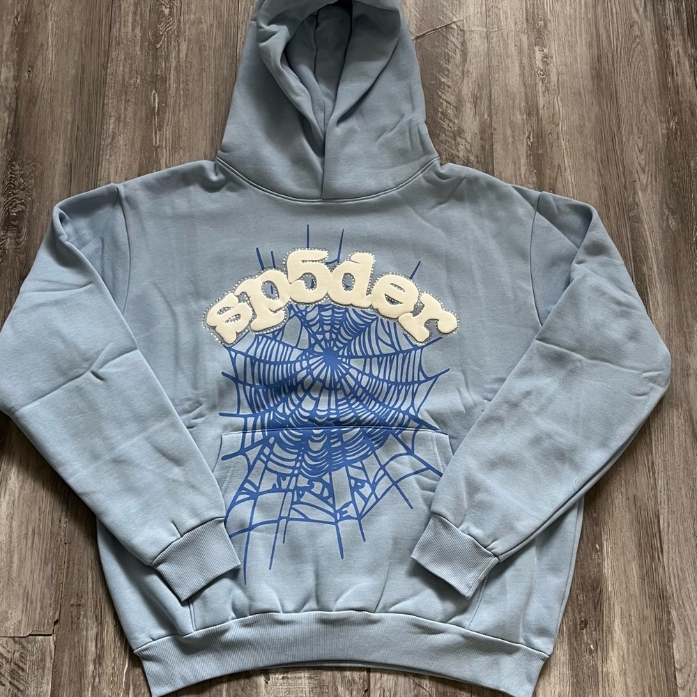 Light blue Sp5der hoodie